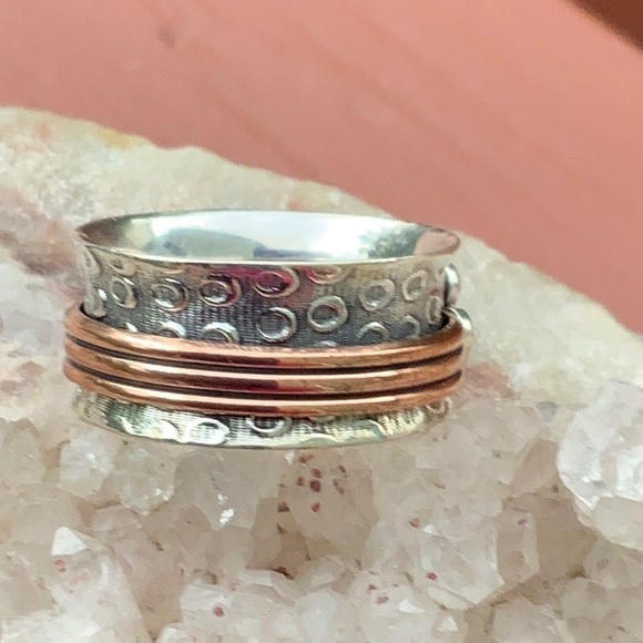 BOUTIQUE 2-TONE MEDITATION FIRE OPAL 925 RING, 8 - Picture 4 of 11